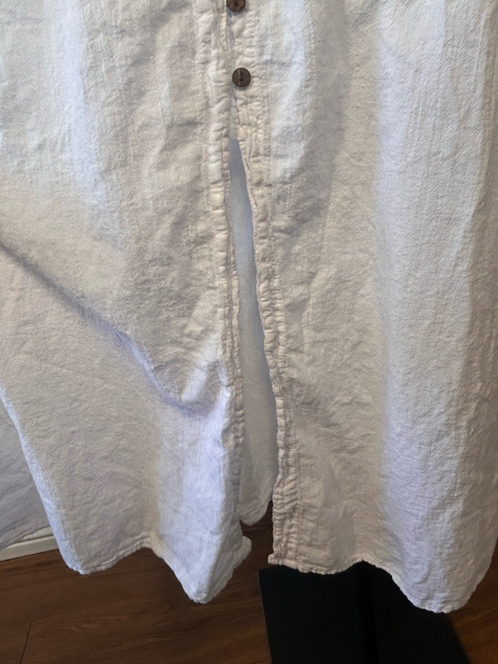 Giocam White Button-Front Maxi Dress, 100% Peruvian cotton, size - Picture 5 of 10